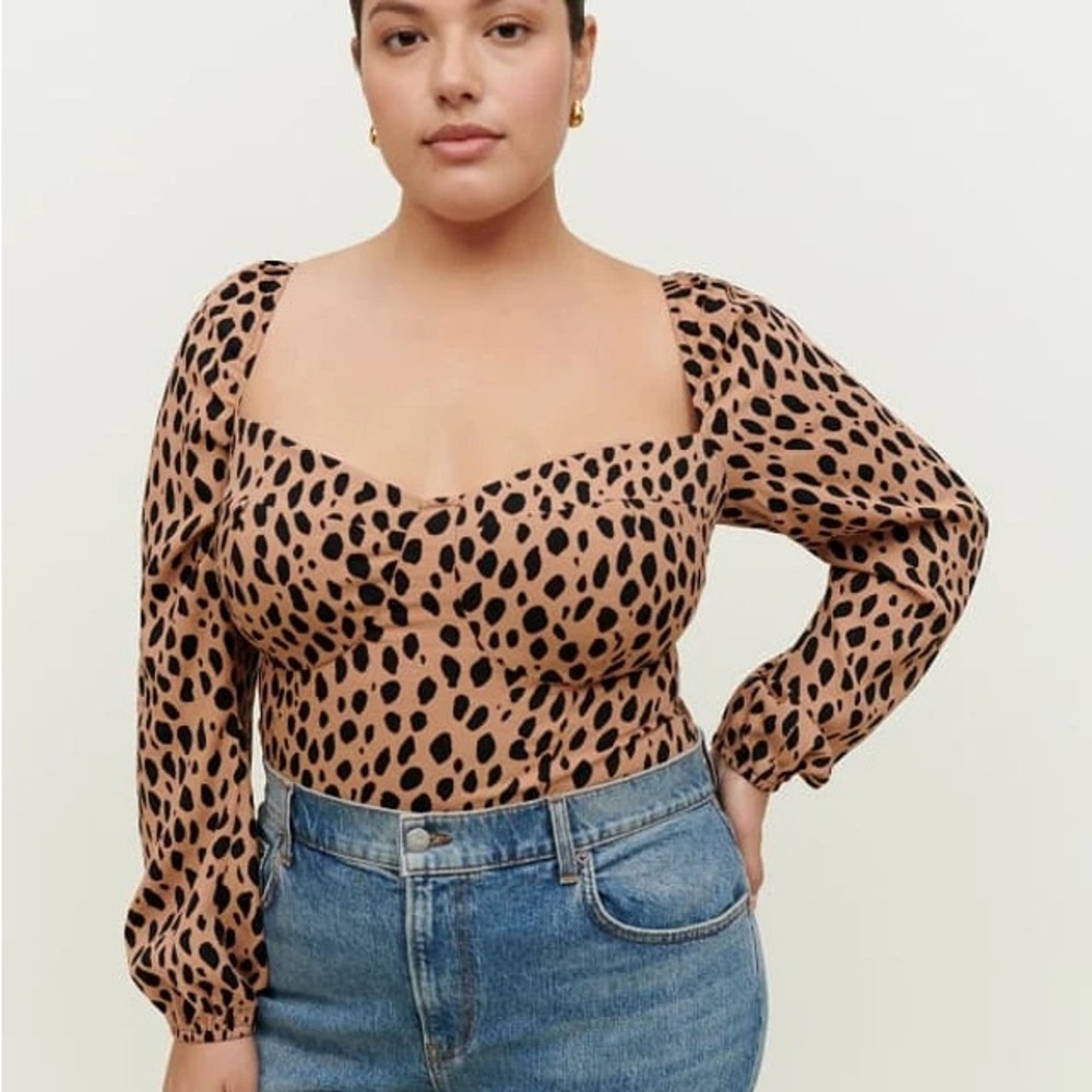 NWT: Reformation Reign Top - Cheetah Print